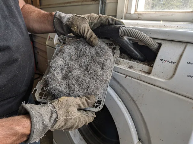 Cleaning Dryer Lint Trap in Rincon